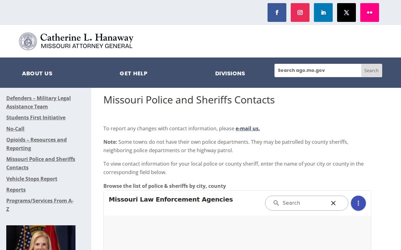 Missouri law-enforcement directory